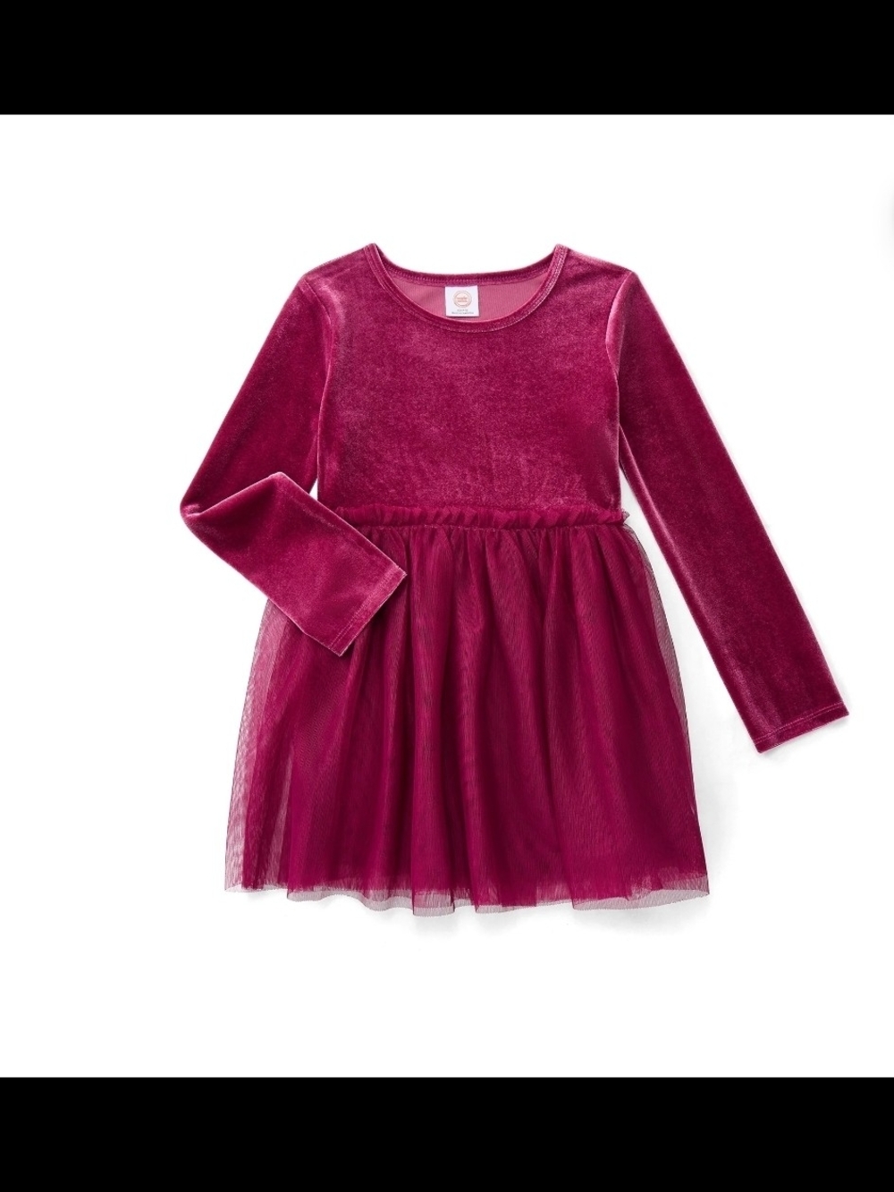NWT Wonder Nation Girls Velvet Mesh Tulle Dress Holiday Party Festive Burgundy